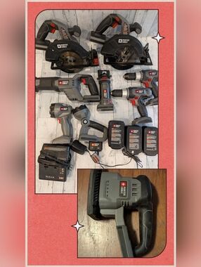 Porter Cable Tool Set Drill Circular Saw Rotary Reciprocating FlashLight Sander